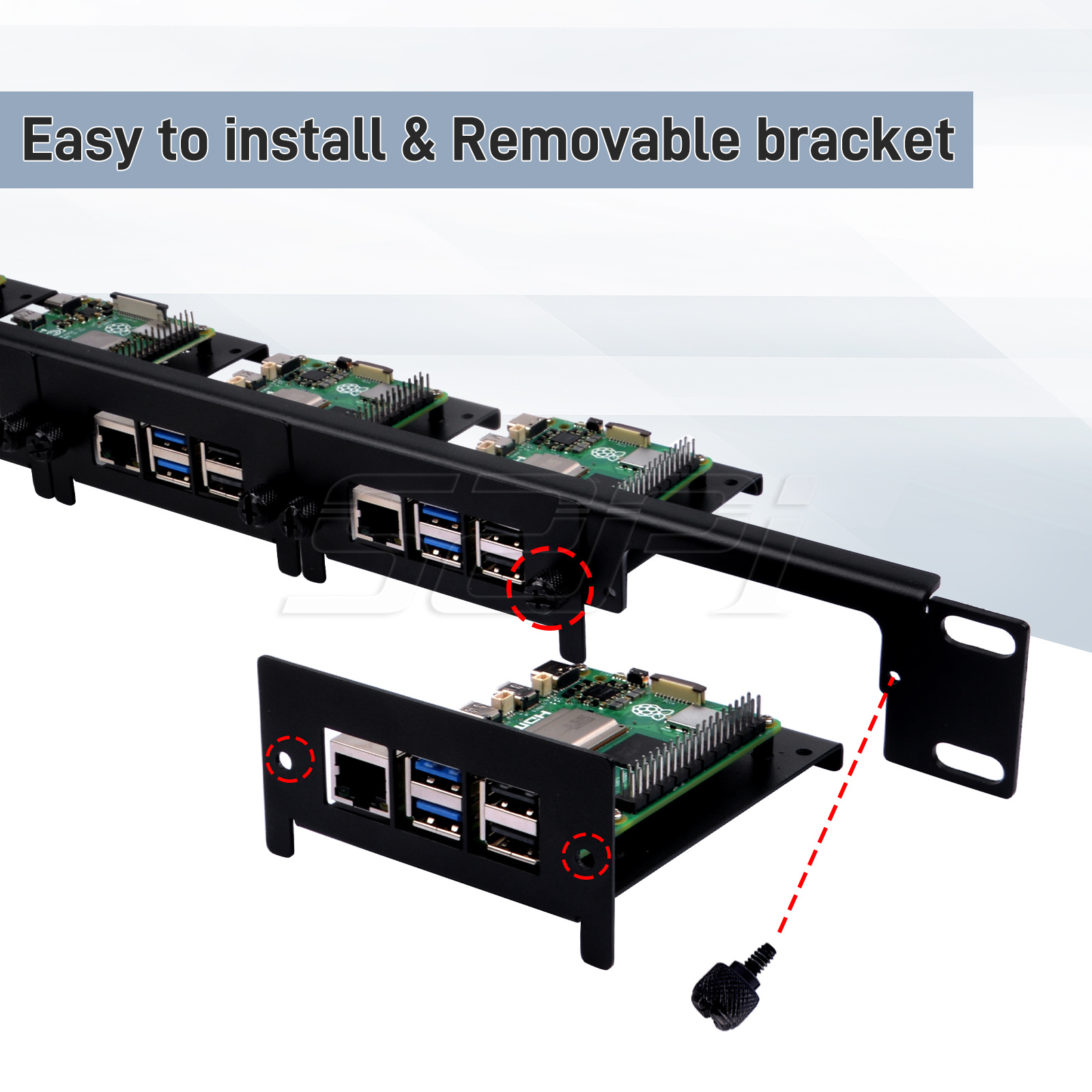 52Pi Removable 1U Rack Mount f - огляд і ціна Raspberry Pi Rackmount 1U 19 Inch